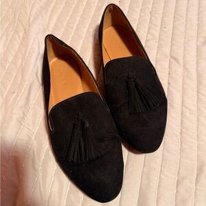 J. Crew Black Suede Tassel Loafers